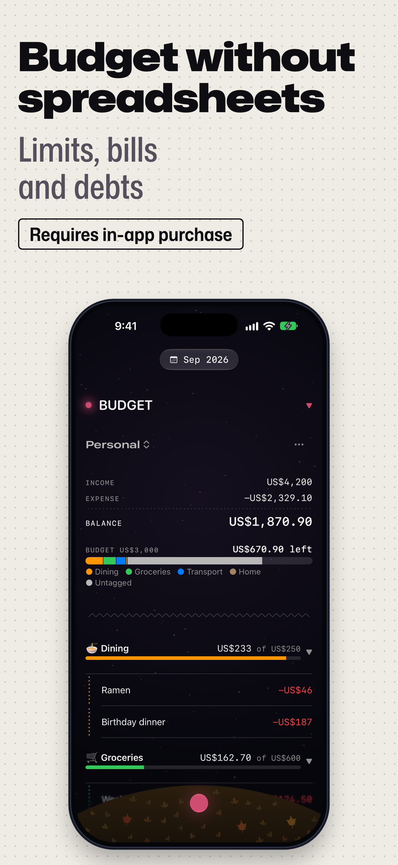 Budget without spreadsheets