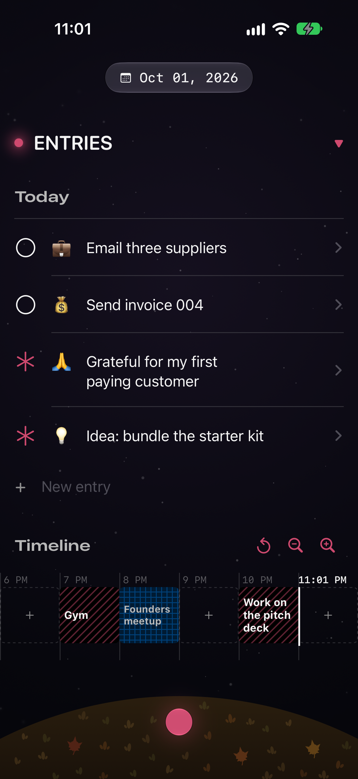 Day timeline · Dark